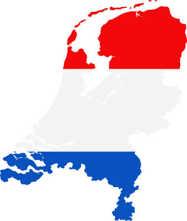 map and flag of Netherlandsのイラスト素材
