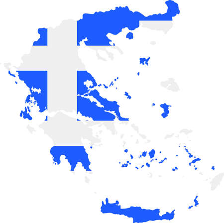 map and flag of Greeceのイラスト素材