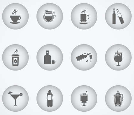 drinks & beverages icons setのイラスト素材