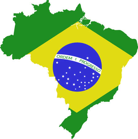 map and flag of Brazilのイラスト素材