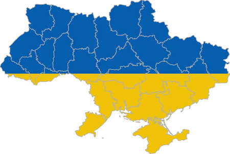 Map and flag of Ukraineのイラスト素材
