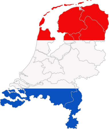 map and flag of Netherlandsのイラスト素材