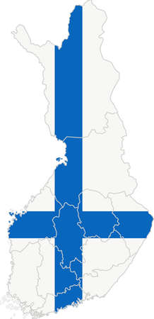 Map and flag of Finlandのイラスト素材