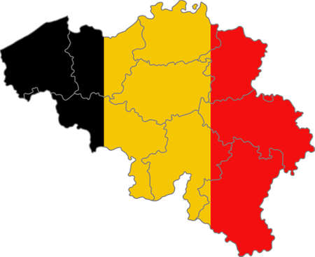 Map and flag of Belgiumのイラスト素材