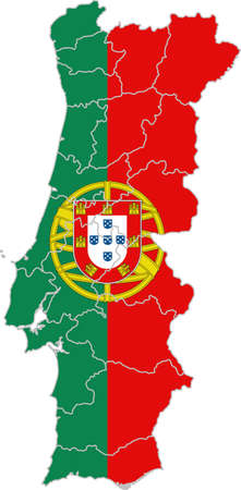 map and flag Portugalのイラスト素材