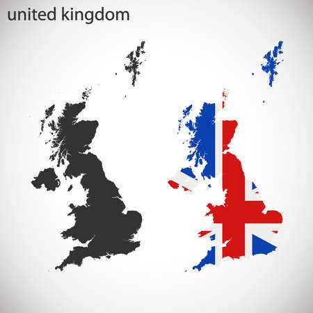Map and flag of Englandのイラスト素材