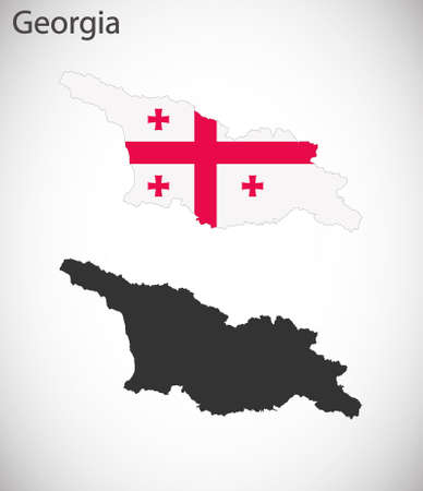 Map and flag of Georgiaのイラスト素材