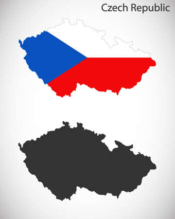 Map and flag of Czech Republicのイラスト素材