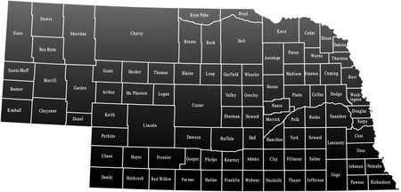 Nebraska Mapのイラスト素材