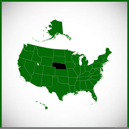 USA state Of Nebraska Mapのイラスト素材