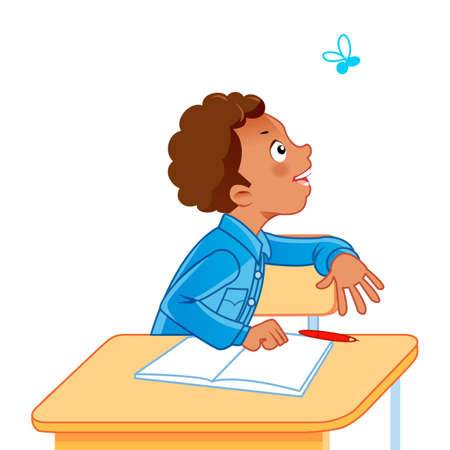 School child in classroomのイラスト素材