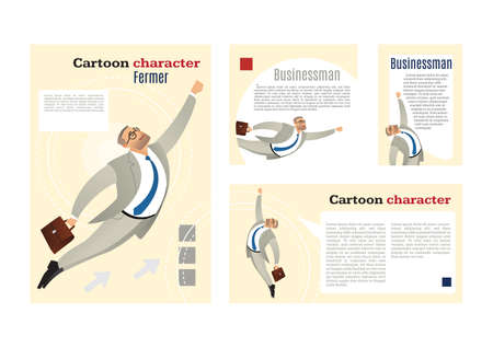 Businessman. cartoon character. design template, vector.のイラスト素材