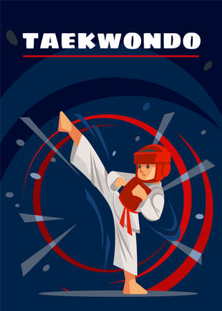 Taekwondo poster. kids sports.のイラスト素材