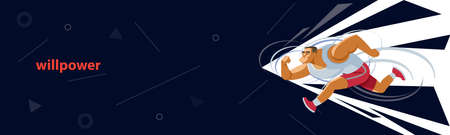 The concept of perseverance. Vector illustration for strength, leadership, success and willpower for web page, banner, presentation, social media, documents, cards, posters. Vector illustrationのイラスト素材