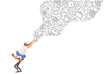 Mentoring concept. Coaching Banner. Teamwork and Training. Corporate Education. Inspirational Courses. Vector illustrationのイラスト素材