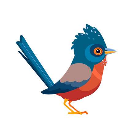Dartford warbler birds is a typical warbler from the warmer parts of western Europe. Scientific name: Curruca UNdata. Cartoon flat style beautiful character of ornithology, vector illustrationのイラスト素材