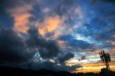 Sunset Overcast skyの写真素材