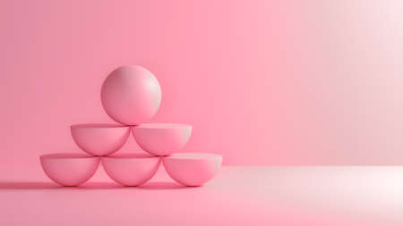 3D Scene Abstract Romance Background Wallpaper Clean Pink color / 3D Render
