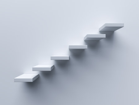 Background image steps to the highest destination. 3D scene.の写真素材