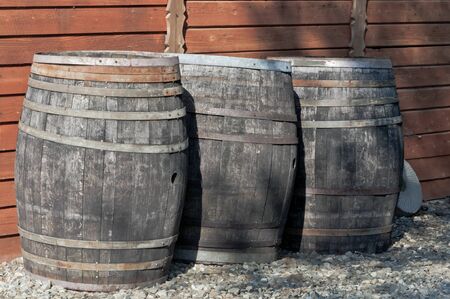 old barrels under the inn