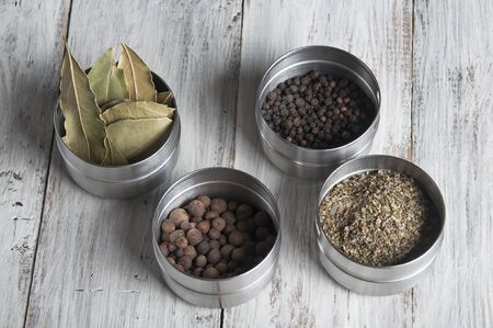 A set of four spice containersの写真素材