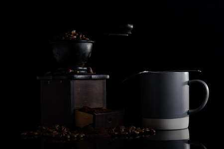 manual coffee grinder grinder bean cupの写真素材