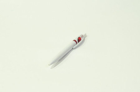 White pen on white backgroundの写真素材