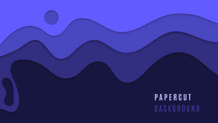 Dark Purple Papercut Design Background. Can Be Used For Landing Page, Banner Or Wallpaper.のイラスト素材