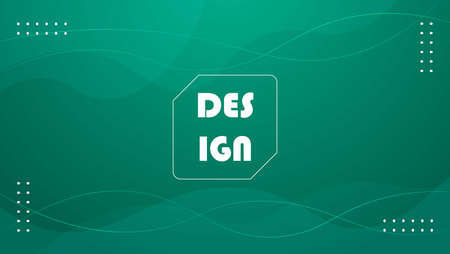 Abstract Dark Shades Green With Geometric Wavy Shapes And Linesのイラスト素材