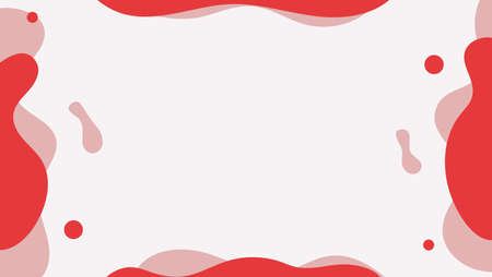 Red Abstract Flat Liquid Shapes Background. Can Be Used For Banner, Website Or Presentation.のイラスト素材