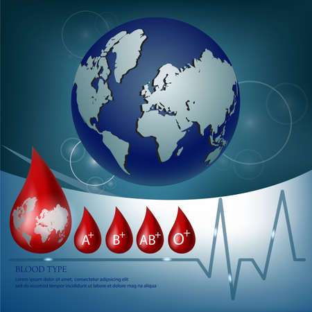 medical background with blood type iconのイラスト素材
