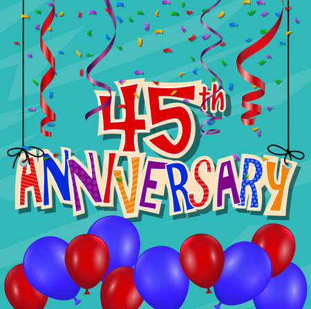 Anniversary celebration background with confetti and balloonのイラスト素材