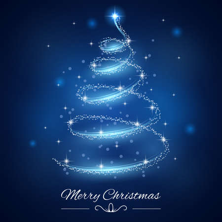 Vector illustration of Abstract Christmas tree from lightのイラスト素材