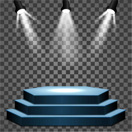 Stage podium with lighting, Stage Podium Scene for Award Ceremonyのイラスト素材