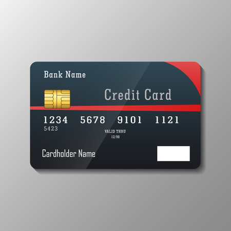 Credit card template on gray backgroundのイラスト素材