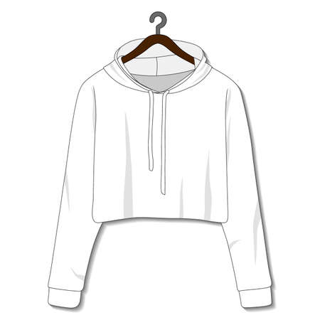 Female hoodie template isolated on a white backgroundのイラスト素材