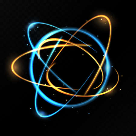 Gold and blue circle light effect