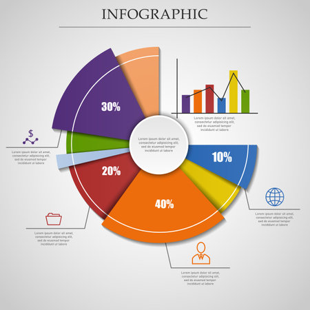 Business pie chart infographicのイラスト素材