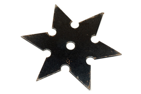 The shuriken is a weapon, used by japanese fighter (ninja).の写真素材
