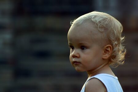 The portrait about a little baby boy.