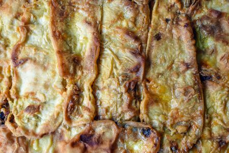 Close-up photo about baked food from zucchini.の写真素材