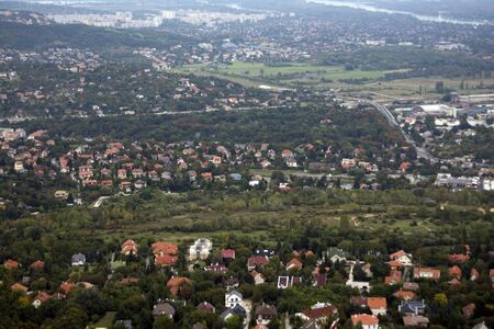 City landscape about Budapest in Hungary with many houses.の写真素材
