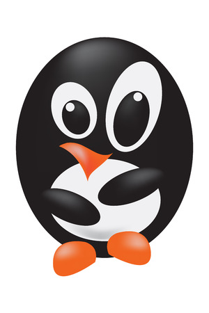 Very cute little penguin vector in simply cartoon style.のイラスト素材
