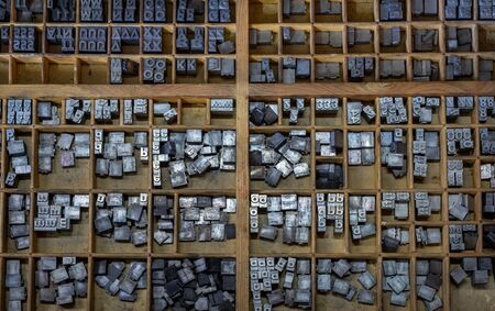 zenith view of printing furniture with types inside
