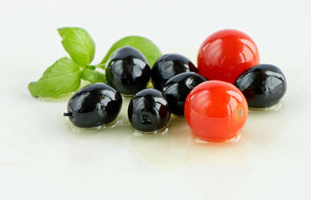Olives and tomatoesの写真素材