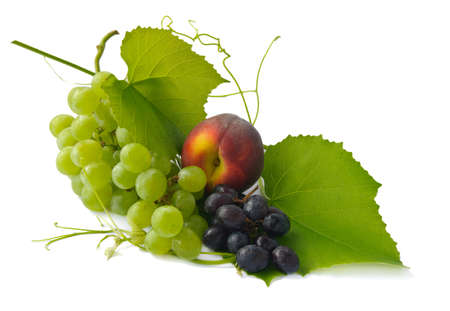 Grape and peachの写真素材