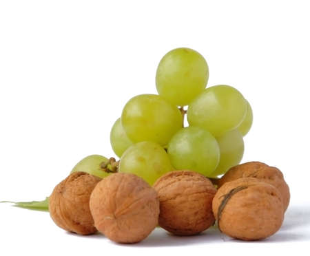Nuts and grapes の写真素材