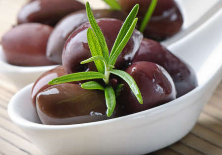 Olives and rosemaryの写真素材