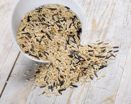 blend of wild and whole grain brown riceの写真素材