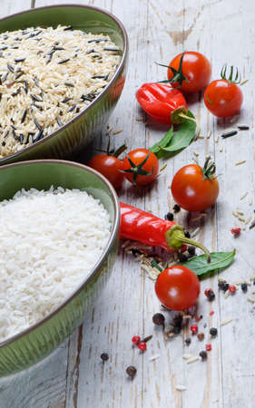 Rice and vegetablesの写真素材